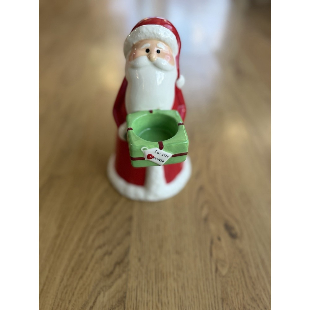 The White Barn Candle Co Santa Claus~Christmas Votive Candle Holder~ Glass